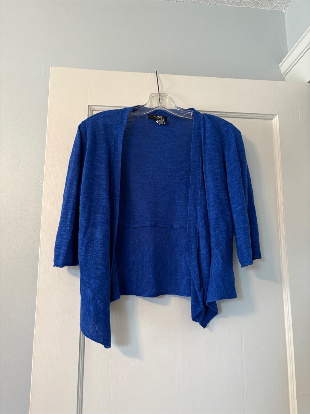Alfani Royal Blue Open-Front Women's Cardigan with 3/4 sleeve